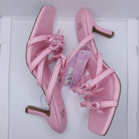 NWT Wild Fable Sz 8.5 Heels Pink Marcella Strappy Bows Slip-On Coquette Preppy - Picture 11 of 16
